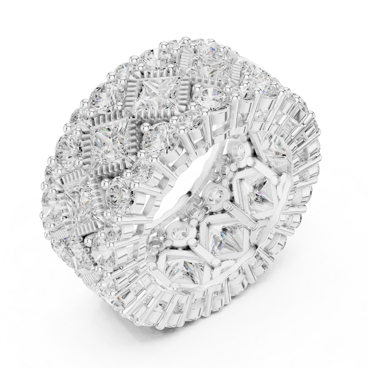round lab diamond wide band statement ring - view 6