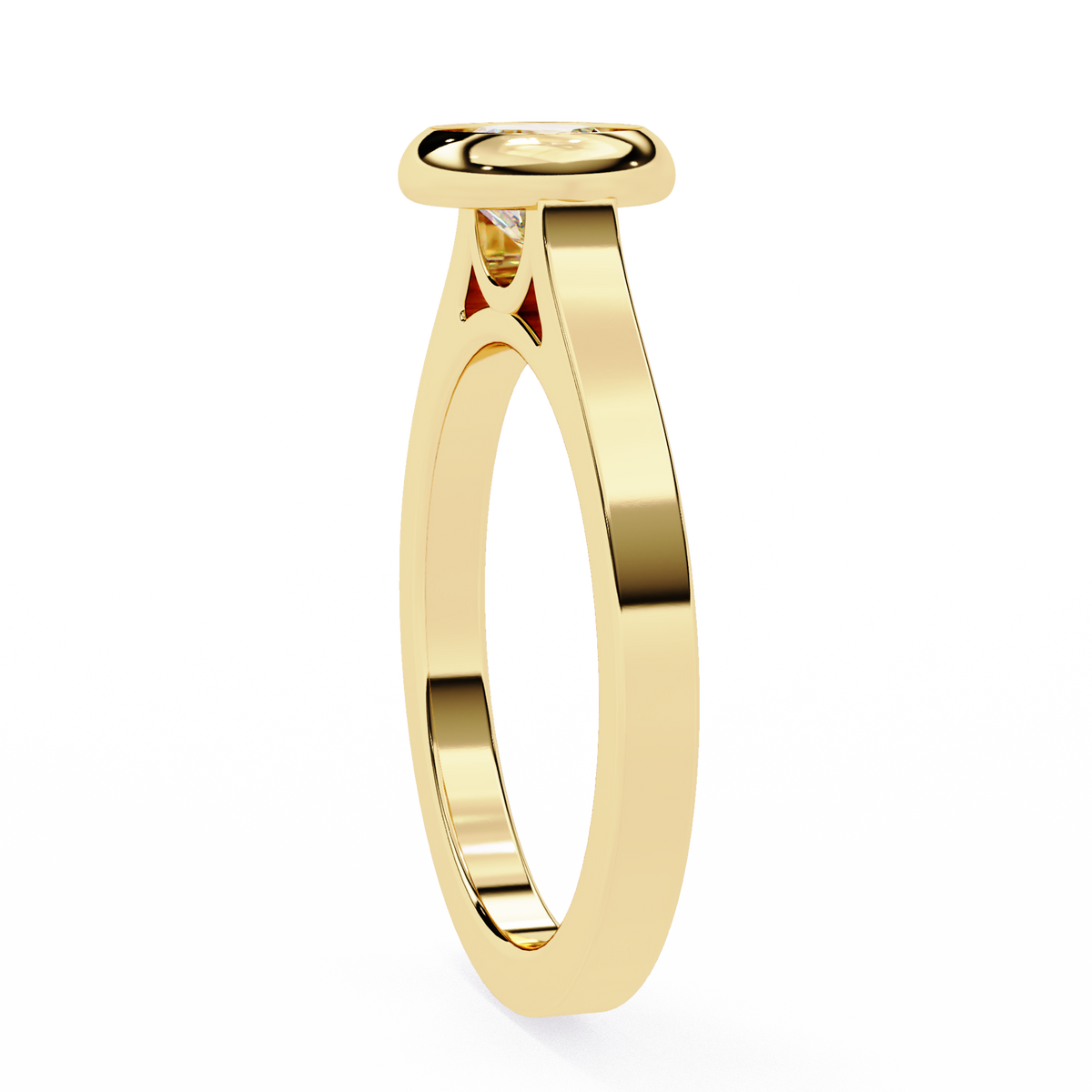 Round Cut Bezel Setting Lab Diamond Solitaire Wedding Ring - View 2