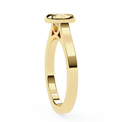 Round Cut Bezel Setting Lab Diamond Solitaire Wedding Ring - View 2