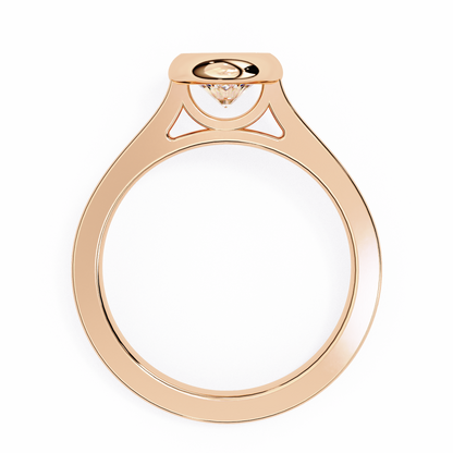 Round Cut Bezel Setting Lab Diamond Solitaire Wedding Ring - View 8