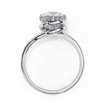 Unique Round Cut Lab Diamond Solitaire Promise Ring - View 10