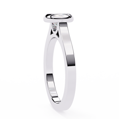 Round Cut Bezel Setting Lab Diamond Solitaire Wedding Ring - View 4