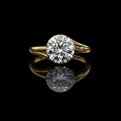 Unique Round Cut Lab Diamond Solitaire Promise Ring