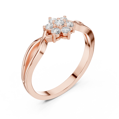 Infinity Flower Cluster Lab Diamond Engagement Ring - View 5