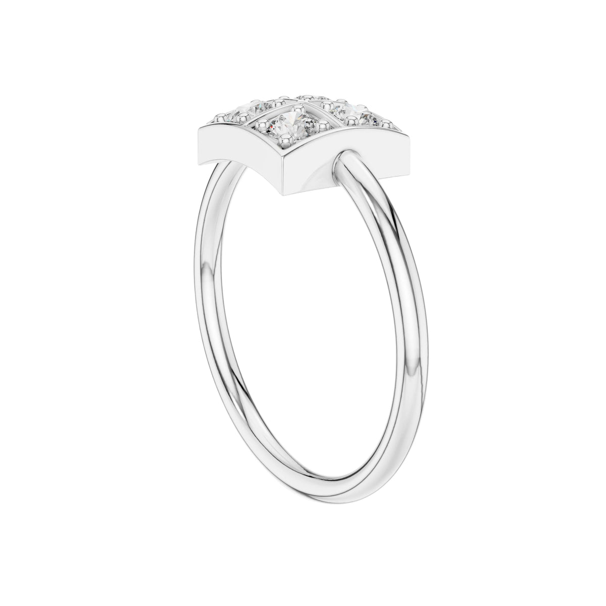 square quad bezel set moissanite diamond cluster ring - view 12
