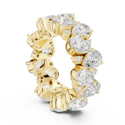 Pear and Round Cut Moissanite Diamond Anniversary Band Ring - View 10
