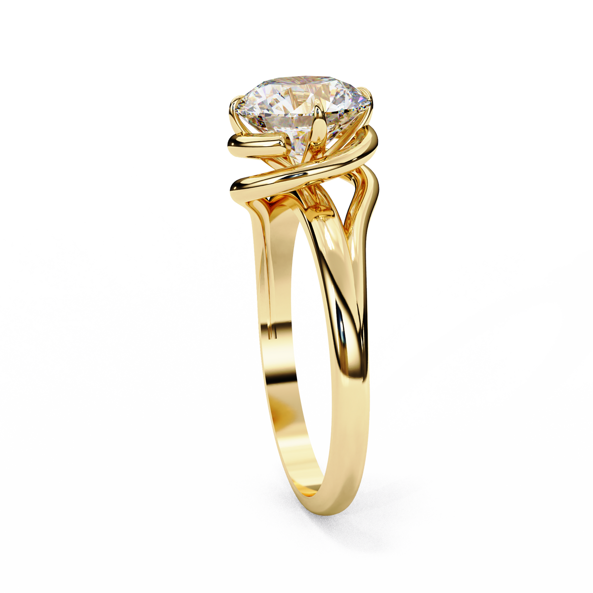 unique round cut lab diamond solitaire promise ring - view 5