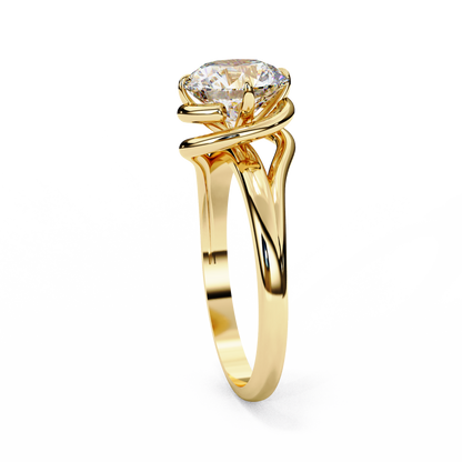 Unique Round Cut Lab Diamond Solitaire Promise Ring - View 5