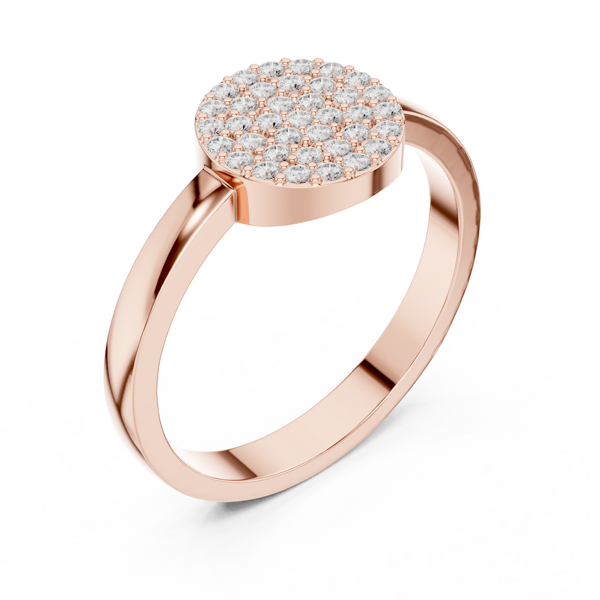 round pave diamond statement moissanite diamond ring - view 3