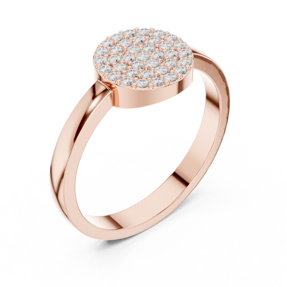 Round Pave Diamond Statement Moissanite Diamond Ring - View 3