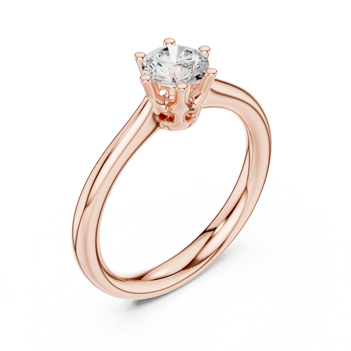 round cut lab diamond delicate solitaire engagement ring - view 3