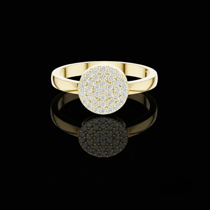 Round Pave Diamond Statement Lab Diamond Ring