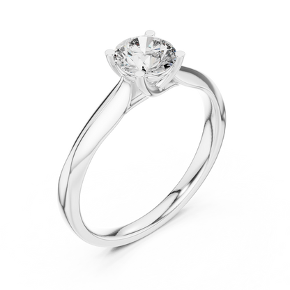Round Cut Lab Diamond Minimalist Ring - View 8