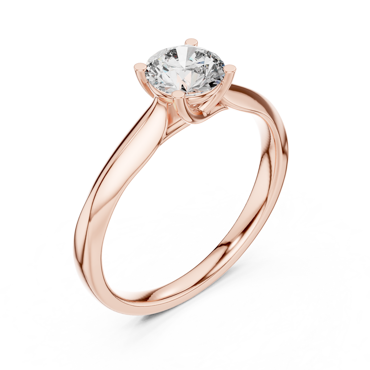 round cut lab diamond minimalist ring - view 5