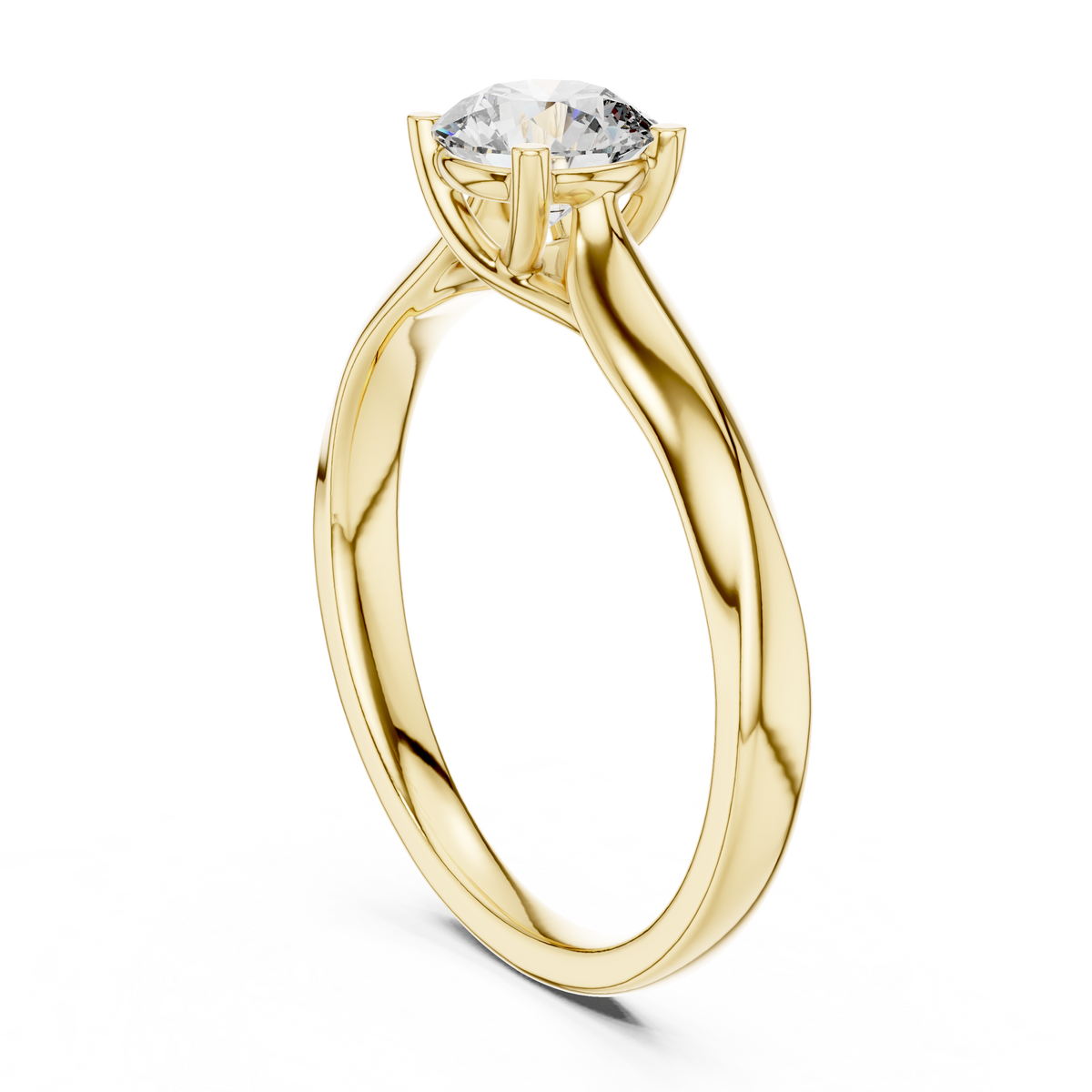 round cut lab diamond minimalist ring - view 2