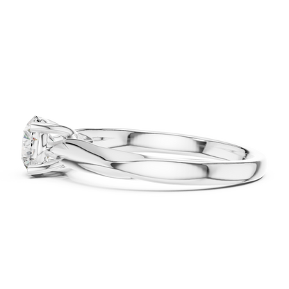 Round Cut Lab Diamond Minimalist Ring - View 9