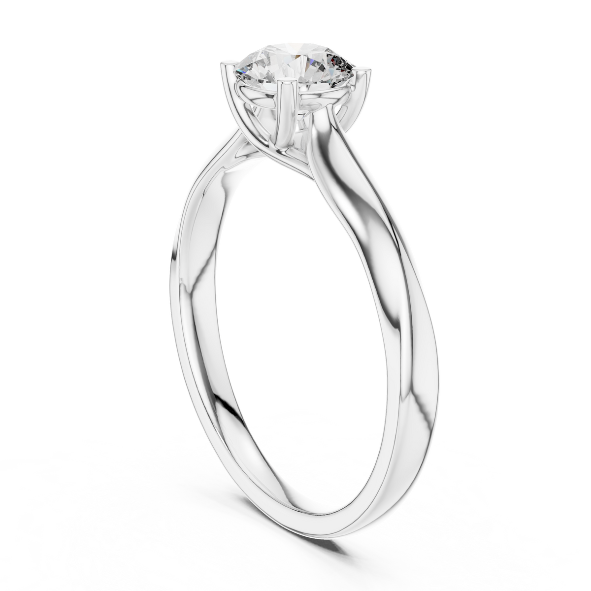 Round Cut Lab Diamond Minimalist Ring - View 7