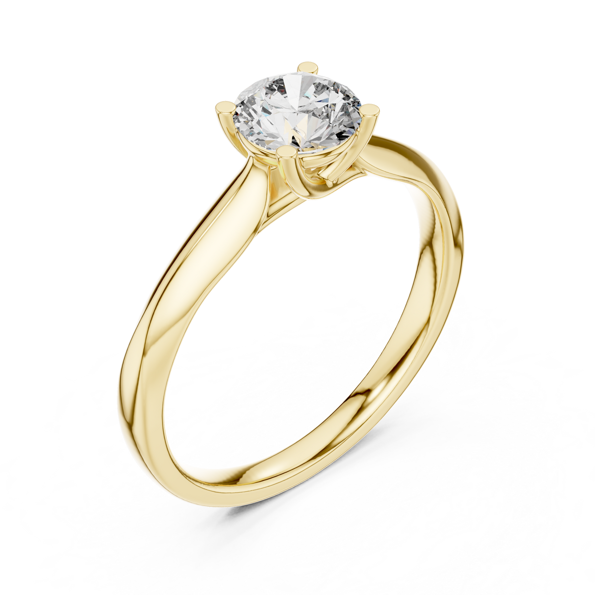round cut lab diamond minimalist ring - view 3