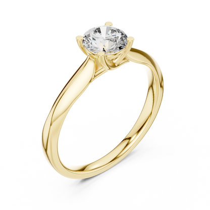 Round Cut Lab Diamond Minimalist Ring - View 3