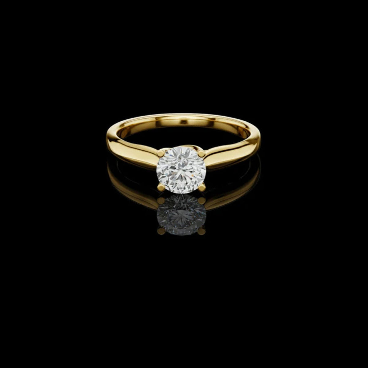 Round Cut Lab Diamond Minimalist Ring