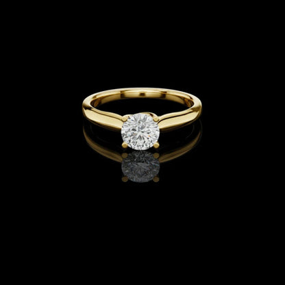 Round Cut Lab Diamond Minimalist Ring