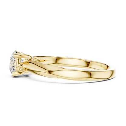 Round Cut Lab Diamond Minimalist Ring - View 10