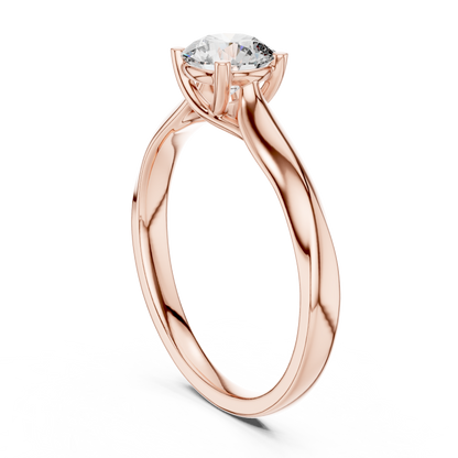Round Cut Lab Diamond Minimalist Ring - View 4