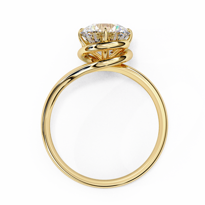 Unique Round Cut Lab Diamond Solitaire Promise Ring - View 8