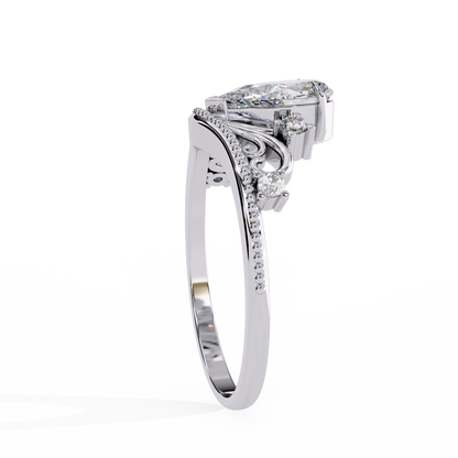 Vintage Pear Cut Lab Diamond Wedding Ring For Women - View 4
