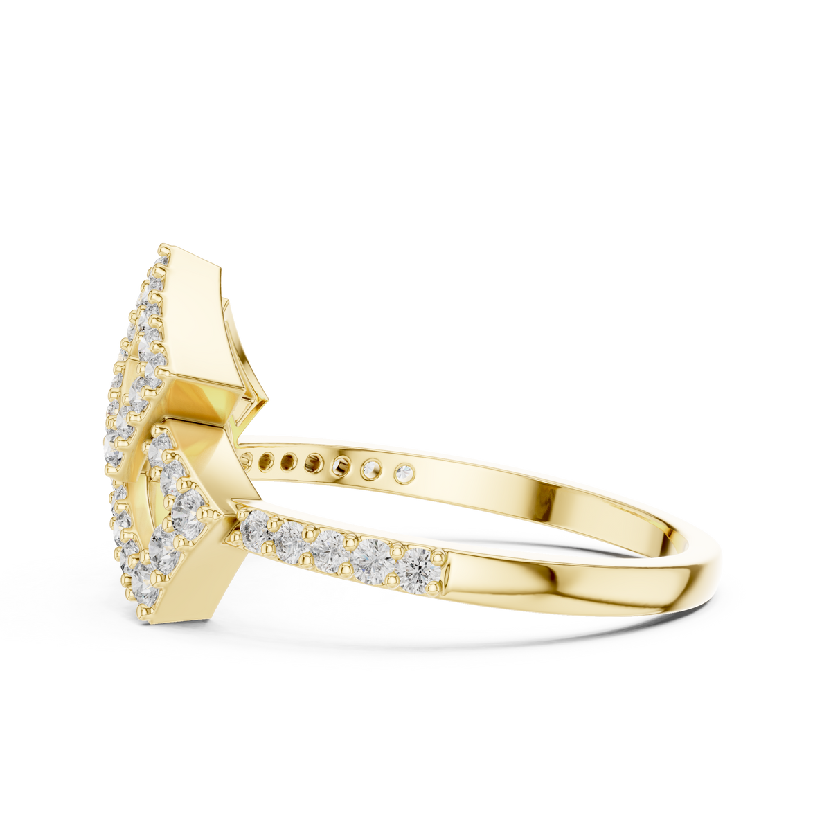 double square pave moissanite diamond statement ring - view 4