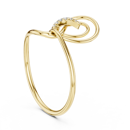 Abstract Open Loop Pave Lab Diamond Statement Anniversary Ring - View 5