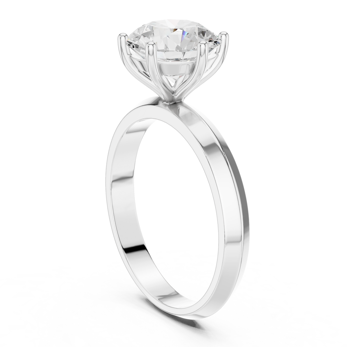 Round Cut Lab Diamond Solitaire Engagement Ring - View 12