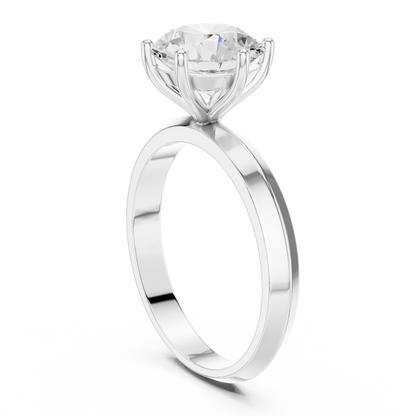 Round Cut Lab Diamond Solitaire Engagement Ring - View 12