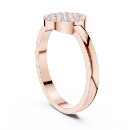 Round Pave Diamond Statement Lab Diamond Ring - View 6
