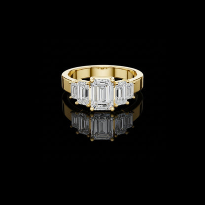 Five Stone Emerald Cut Lab Diamond Anniversary Ring