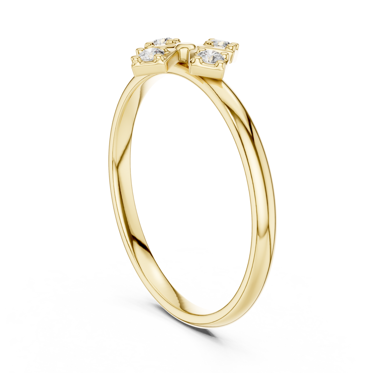 Geometric Round Lab Diamond Engagement Ring - View 5