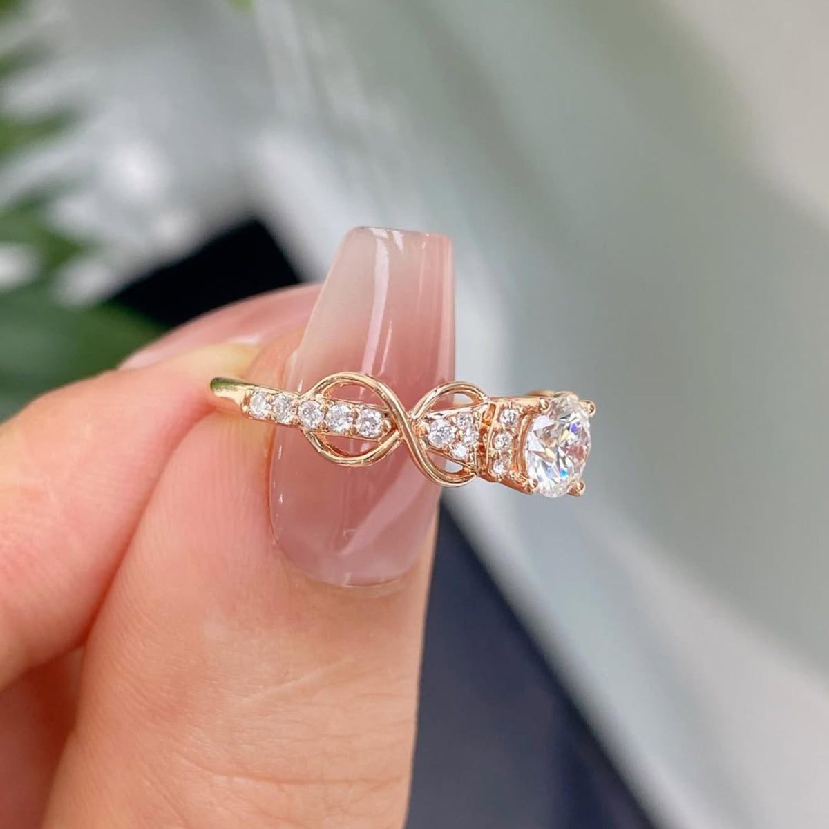 round lab diamond infinity cluster engagement ring - view 2