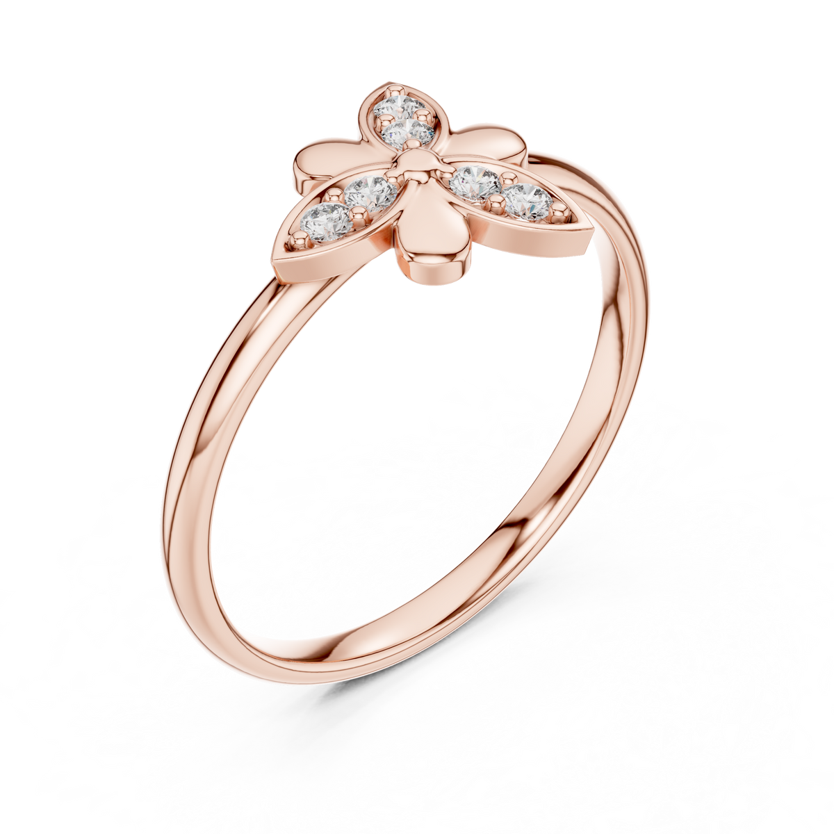 round lab diamond cluster promise ring - view 3