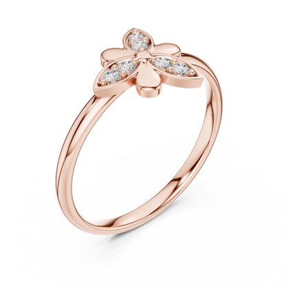 Round Lab Diamond Cluster Promise Ring - View 3