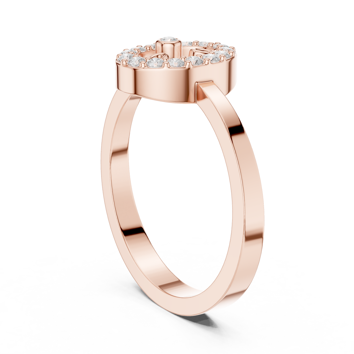 open oval shape halo round lab diamond statement ring - view 2