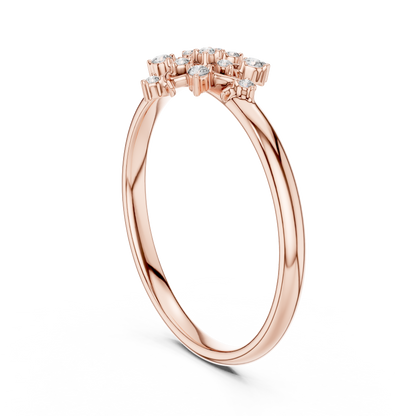 Round Lab Diamond Cluster Statement Ring - View 2