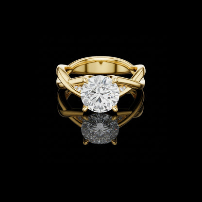 Round Cut Lab Diamond Infinity Twist Ring