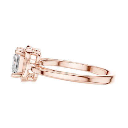 Princess Cut Lab Diamond Solitaire Ring Split Shoulder Setting - View 8