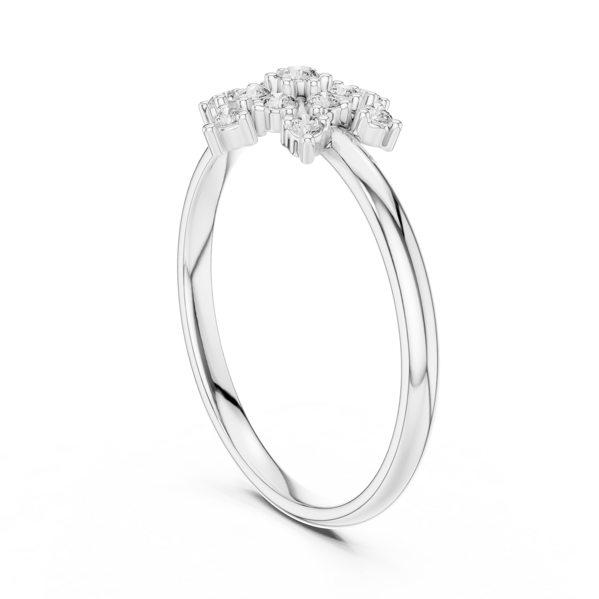 Crafted Cluster Setting Round Lab Diamond Anniversary Ring - View 7