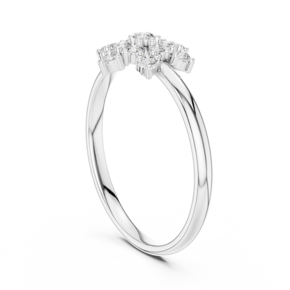 Crafted Cluster Setting Round Lab Diamond Anniversary Ring - View 7
