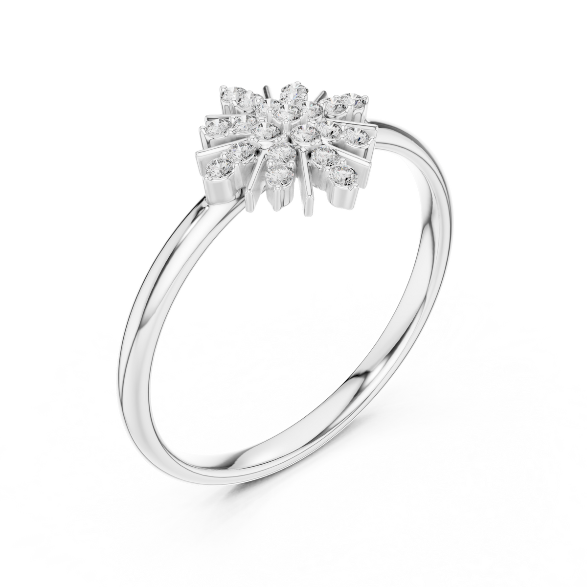 round lab diamond starburst cluster statement ring - view 4