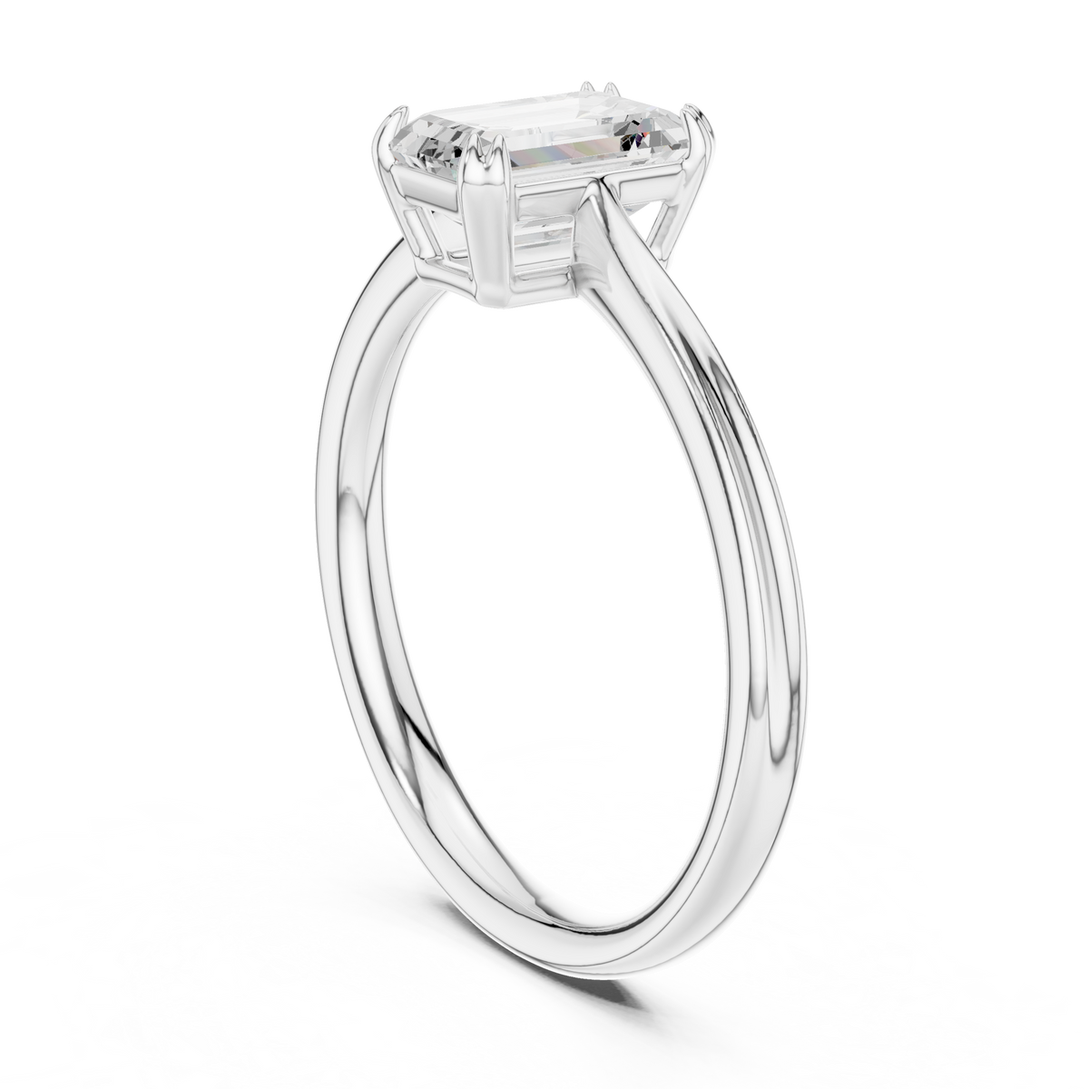 emerald cut lab diamond solitaire engagement ring - view 7