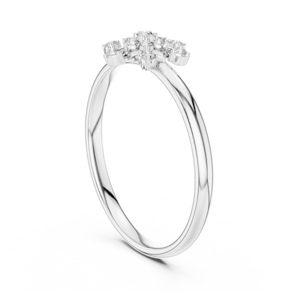Round Lab Diamond Floral Cluster Ring - View 7