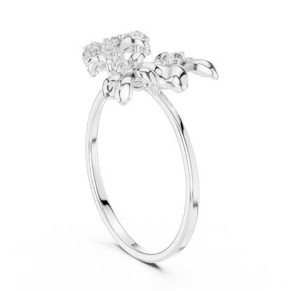 Round Lab Diamond Floral Cluster Statement Ring - View 7