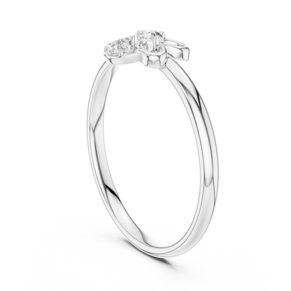 Floral Loop Round Cut Lab Diamond Statement Engagement Ring - View 7
